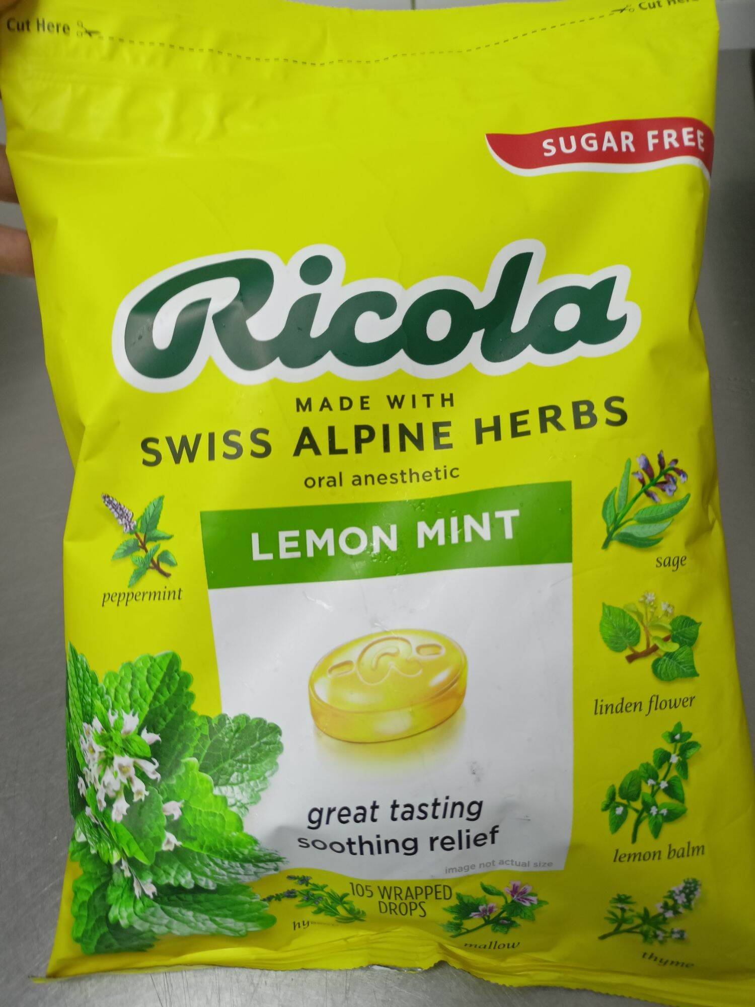 Ricola LEMON MINT Sugar Free 105 WRAPPED DROPS | Lazada PH