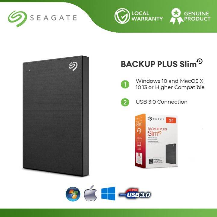 Seagate Backup Plus Slim 1TB/2TB Portable External HDD