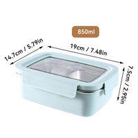 WORTHBUY 304 Stainless Steel Divided Bento Lunch Box With Detachable Lid Student Portable Large Capacity Sealed Lunch Container