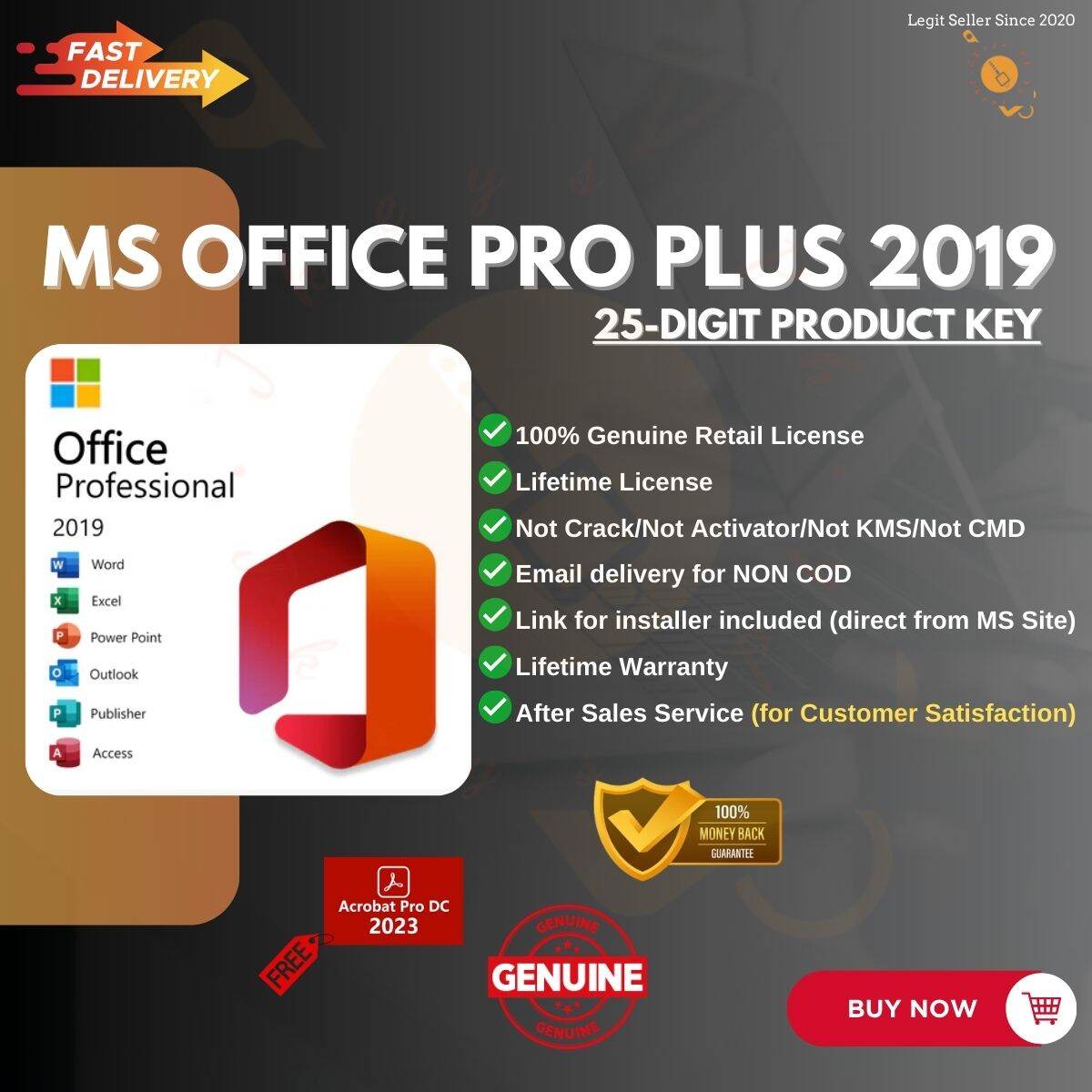 SALE!! Lifetime MS Office Pro Plus 2019 / 2021 / 2016 Product Key for Windows 10 and Windows 11 / Genuine License Key