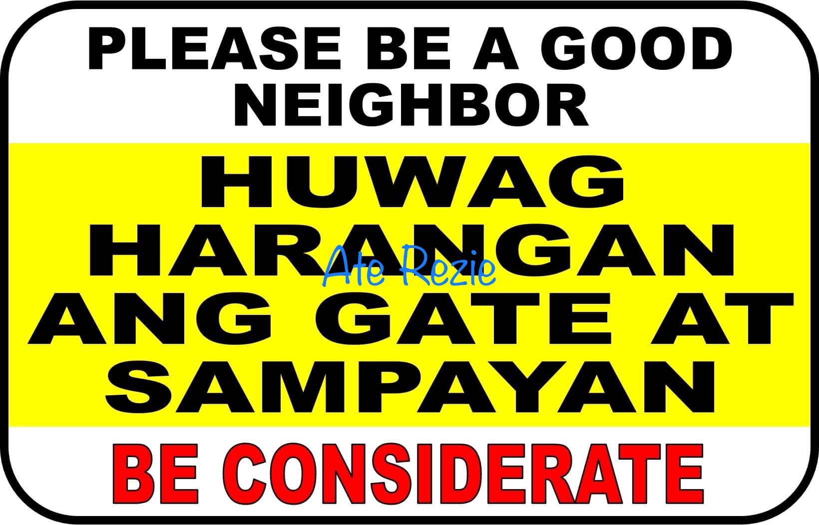 Huwag Harangan Ang Gate At Sampayan Pvc Signage 78x11 Inches Lazada Ph 4804