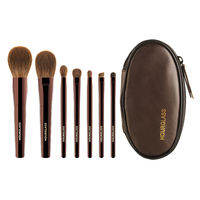 HourGlass | Hourglass Makeup Brush Set Mini Portable 7 Pcs High Quality Soft Animal Hair Brush Include EyeshadowBlushPowder Brush