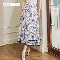 Roey s house | Elegant Blue-and-White Chinese Style Skirt