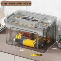 Joybos | Transparent Multifunctional Storage Box for Hardware and Miscellaneous Items Dual Layer