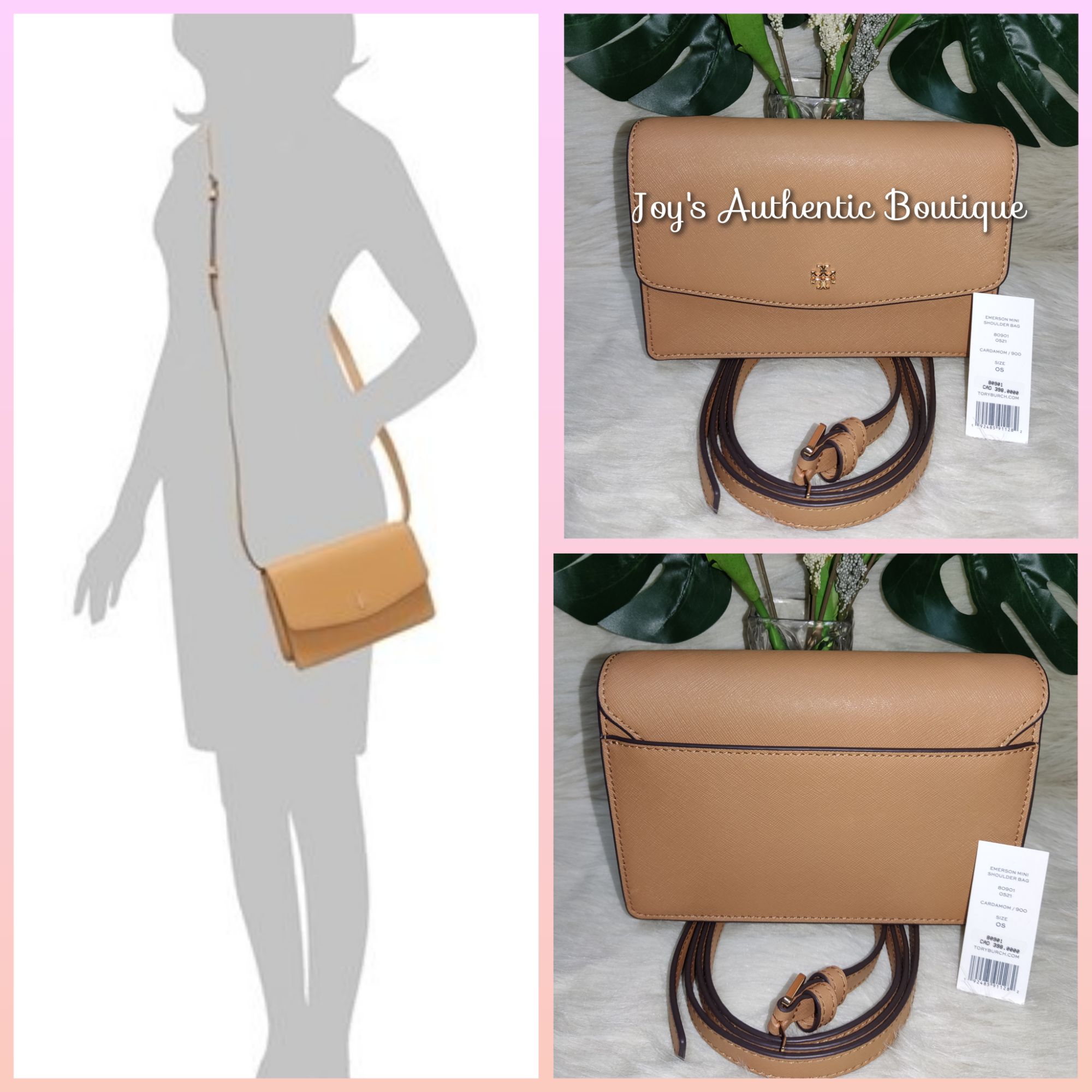 Tory Burch Cardamom & New Ivory Emerson Small Zip Tote