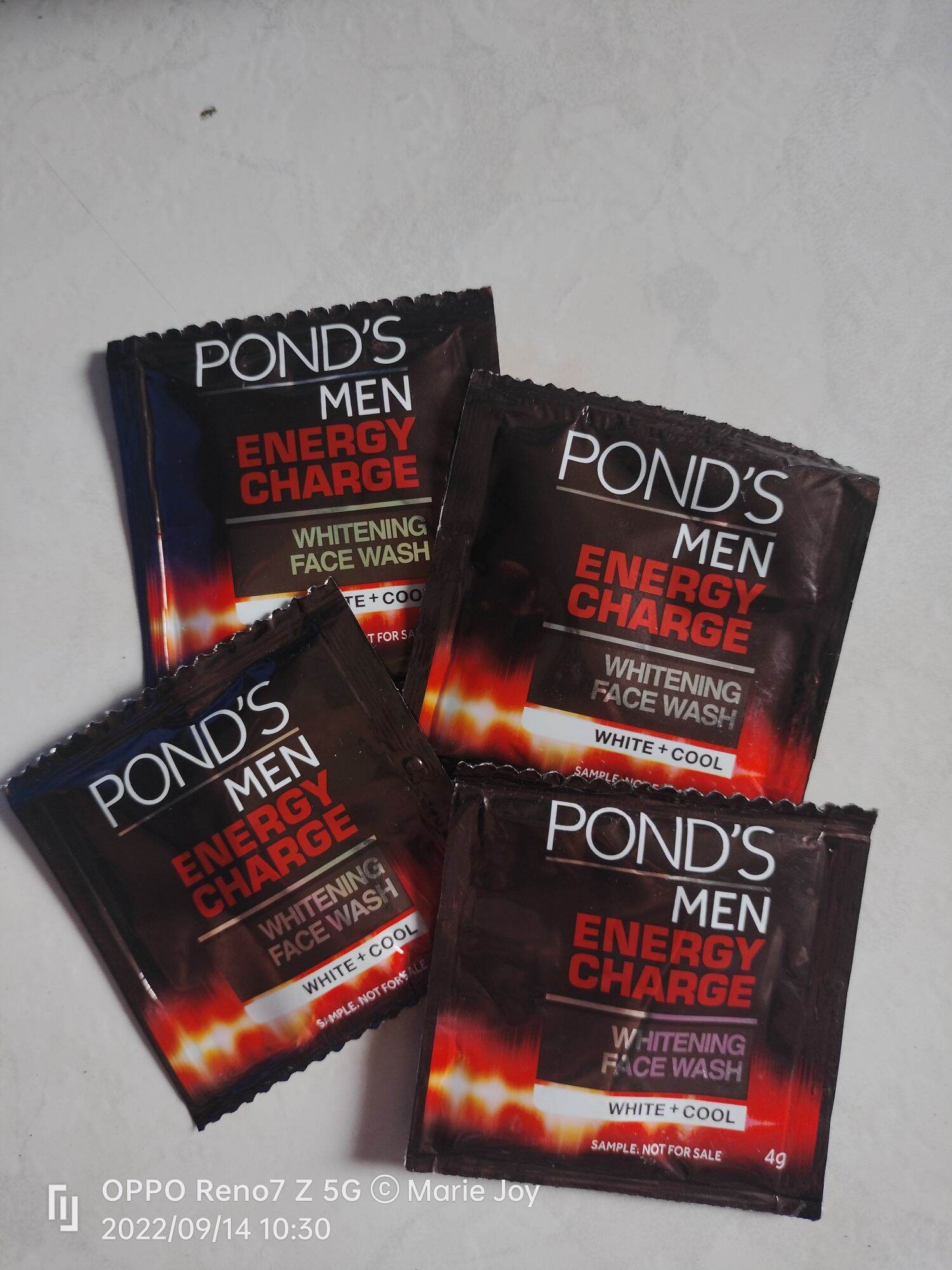 4pcs 4g Ponds Men Energy Charge Whitening Face Wash