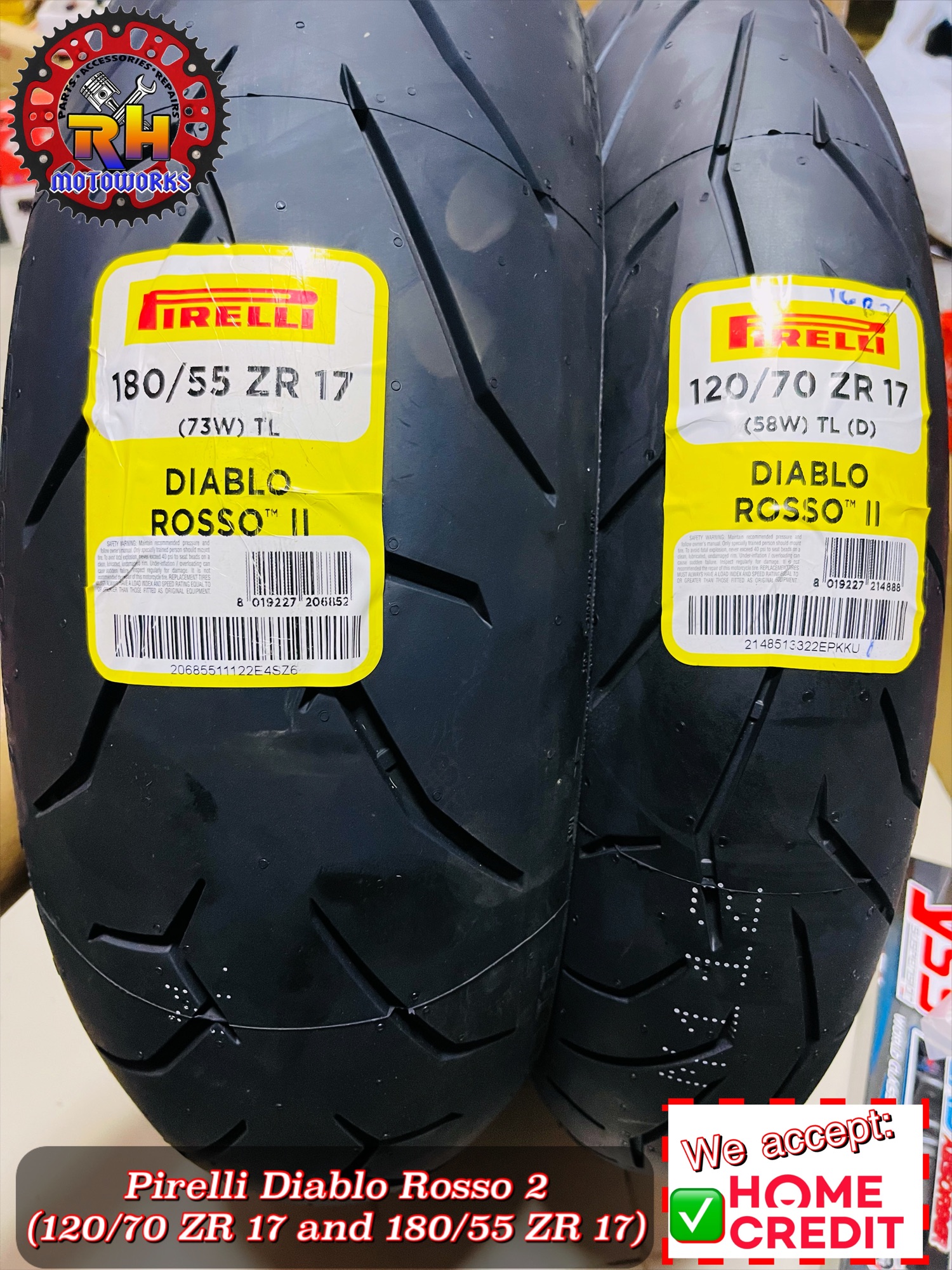 Pirelli Diablo Rosso II (120/70-17 u0026 180/55-17) ZR | Lazada PH