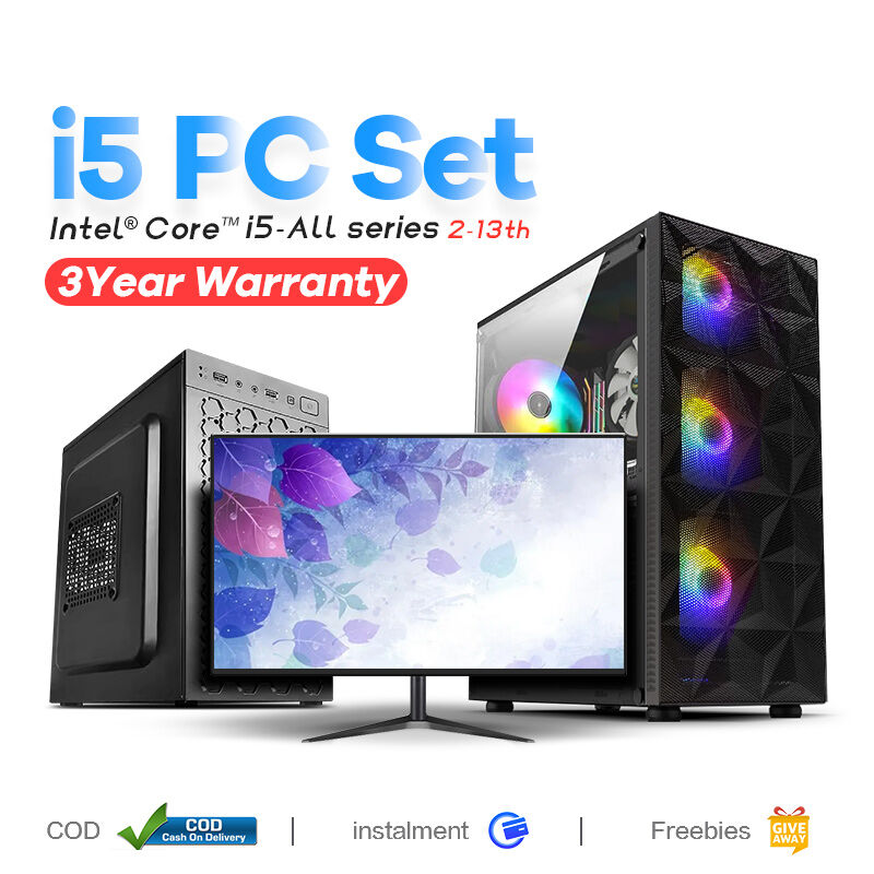 Intel Core i5 All series Desktop Computer Full Set 13th gen Core i5 13400 Deca core 4.6Ghz frequency 16G Ram 1TB Ssd intel Uhd Graphics 730 Home Office/Designer drawing Rgb case Speciality Gaming PC Set 3 yr warranty Brand new