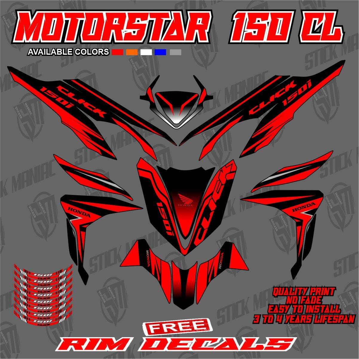 Motorstar 150 CL decals sticker, laminated | Lazada