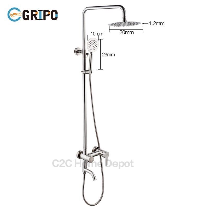 GRIPO SUS304 Matte Finish Shower Mixer Faucet Set