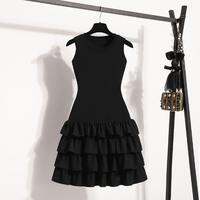 AIYITI | Plus Size Sleeveless Black Dress Cake Skirt