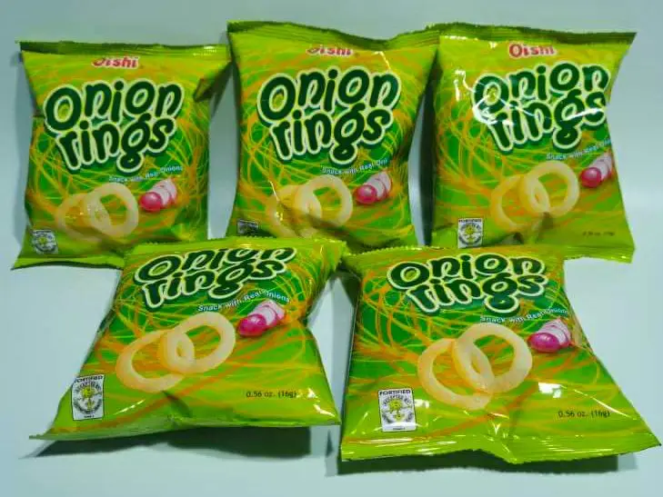 5 Packs of Oishi Onion Rings (16g)