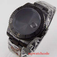 PVD Black 40mm Watch Case for NH34 NH35 NH36 NH70 NH72 Jubilee Steel Bracelet Sapphire Crystal