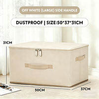 TULE Foldable Storage Boxes for Clothes Stackable Design Heavy Duty Beige Fabric Closet Organizer for Toys