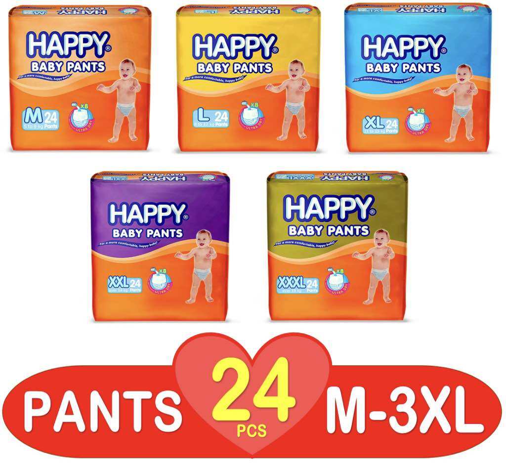 HAPPY Baby PANTS DIAPER x24pcs  MEDIUM - XXL Size