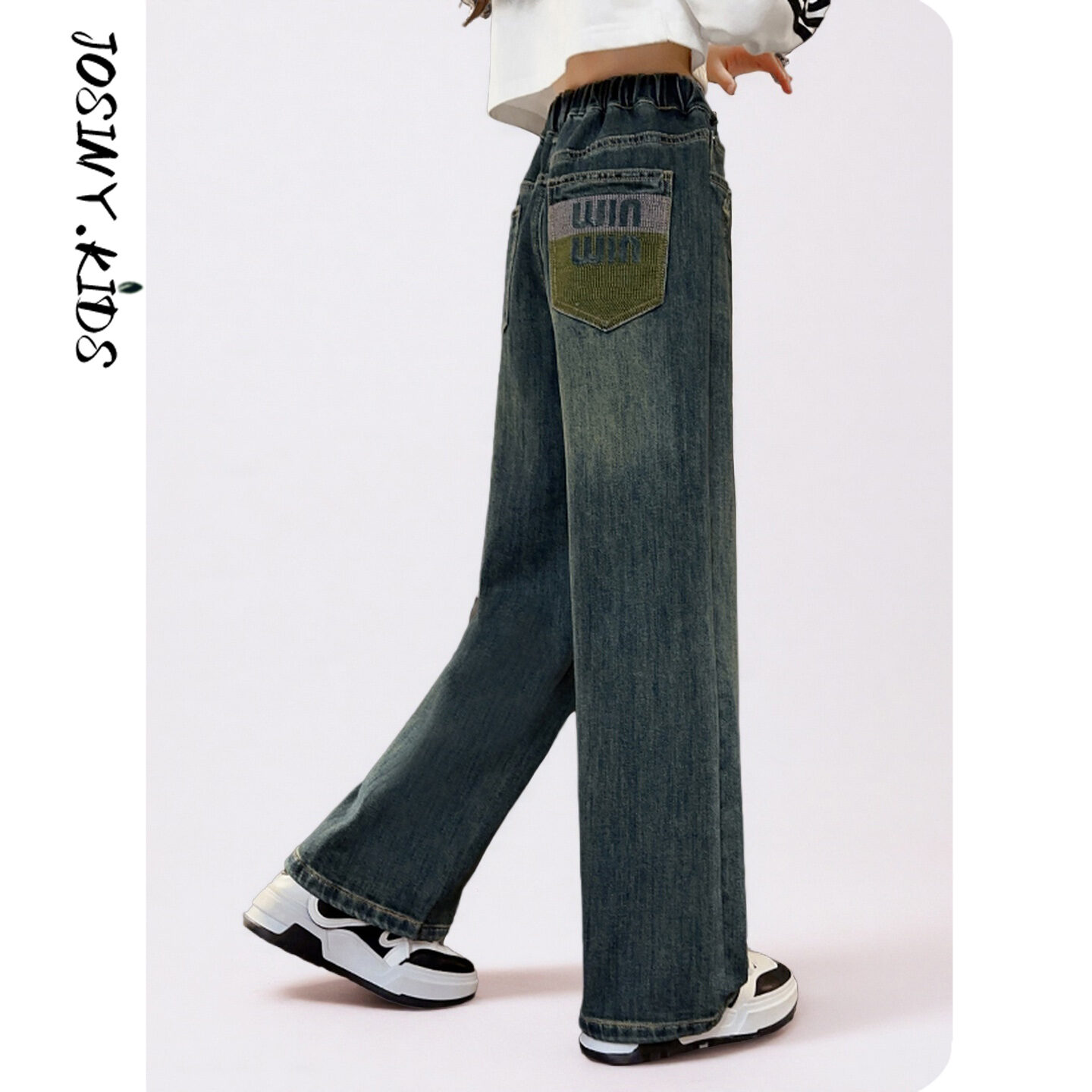 Josiny | Spring-Autumn New Casual Wide-Leg Jeans for Middle-Large Children Presyo 1,876 Piso*Libreng Shipping