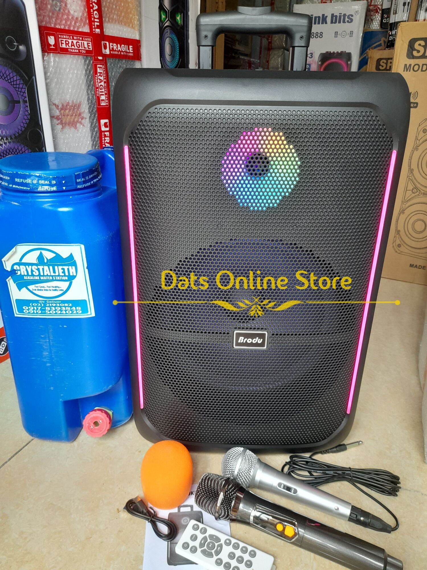 D12" BLUETOOTH KARAOKE SPEAKER TROLLEY, FREE RECHARGEABLE WIRELESS