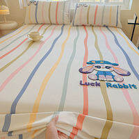 WUYINLIANGPIN | 100% Cotton Coarse Cloth Embroidered Fitted Sheet