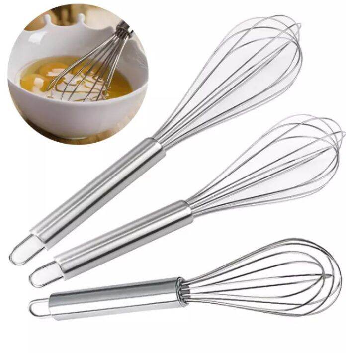 Egg Whisk Beater Makapal Manual Mixer Kitchen And Baking Use Stainless Steel Small/Medium/Large