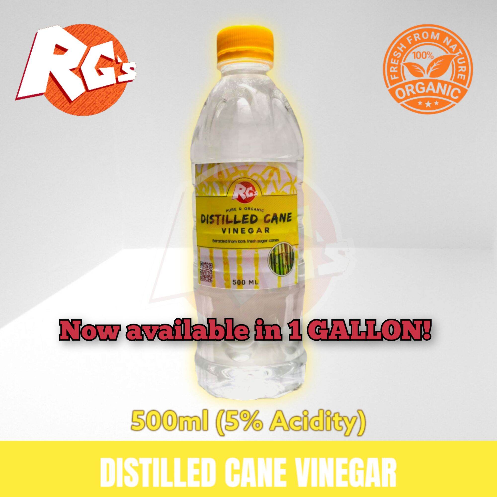 RG's DISTILLED CANE VINEGAR (White Vinegar) 500ml Lazada PH