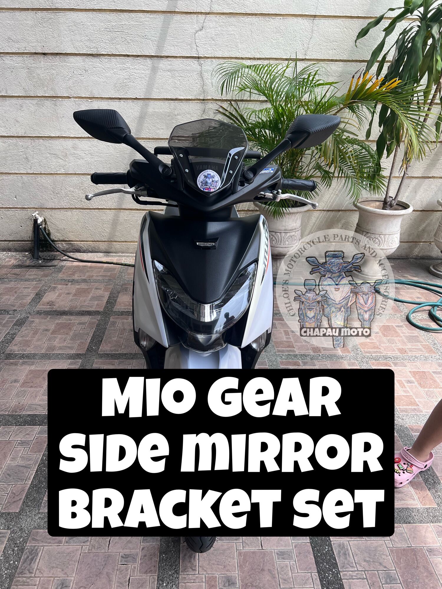 Mio GEAR 125 Side mirror with bracket visor set