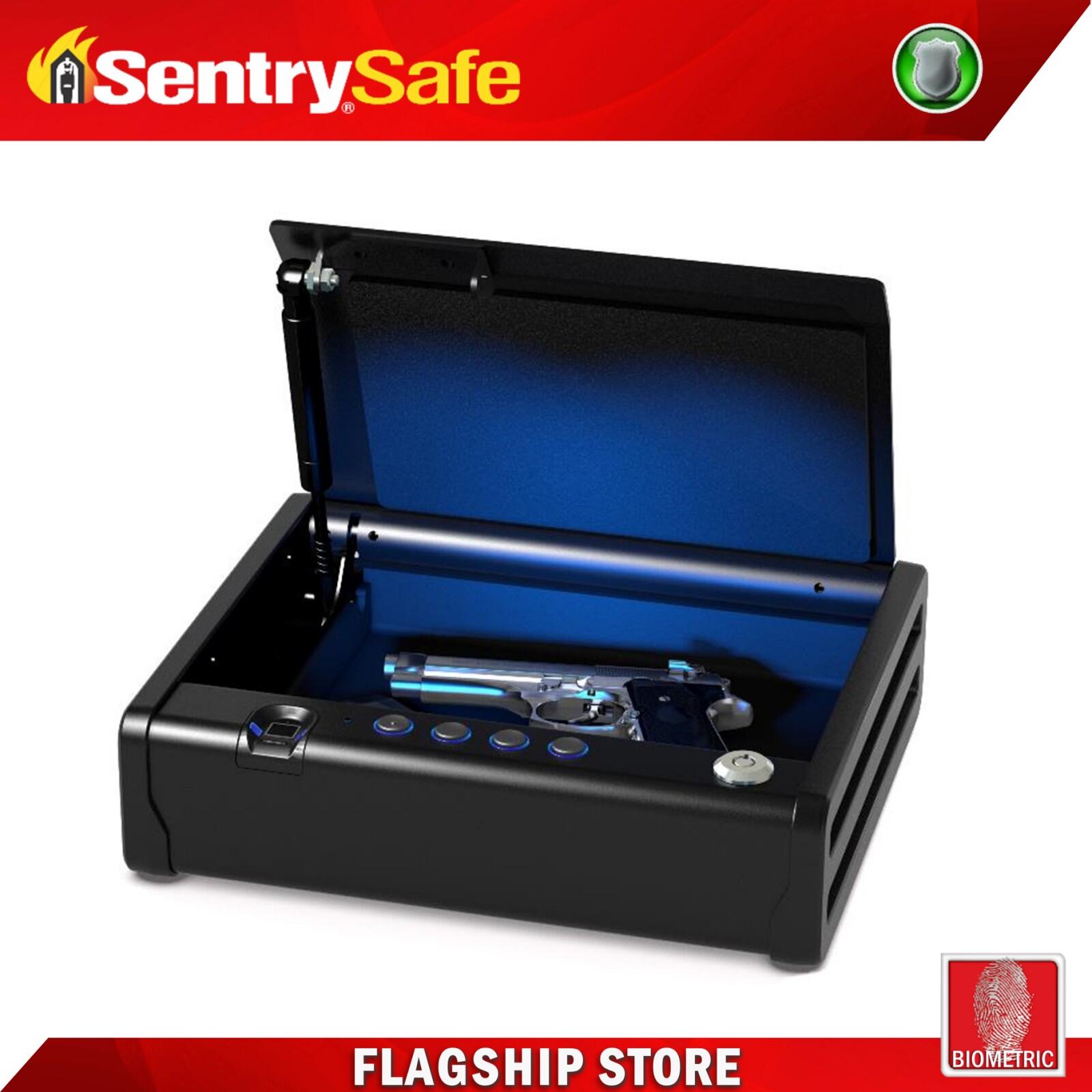 SENTRY SAFE QAP1BLX Quick Access Biometric Fingerprint Pistol Gun Safe
