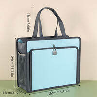 Large Capacity Three-dimensional Zipper Bag Students Carry Books Art bag A4 Office Information File Bag Waterproof