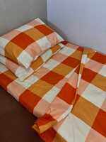 3-in-1 Gingham Checkered Premium Canadian Cotton [1pc Bedsheet and 2pcs Pillowcases 18″x28″]