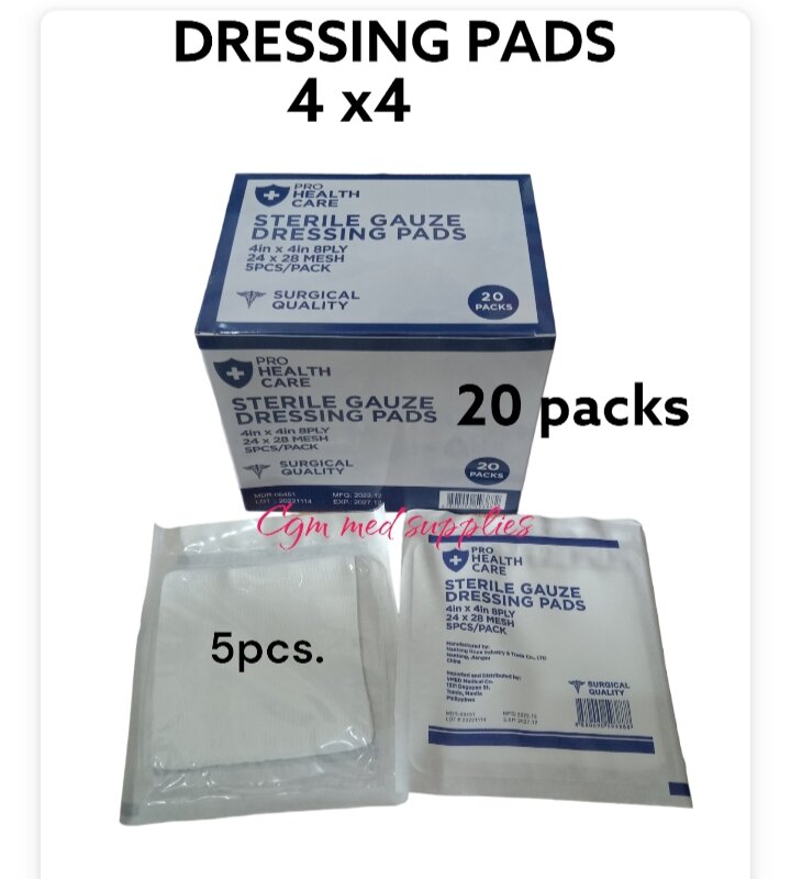 STERILE GAUZE PADS 4in X 4 in PROHEATH 20 PACKS | Lazada PH