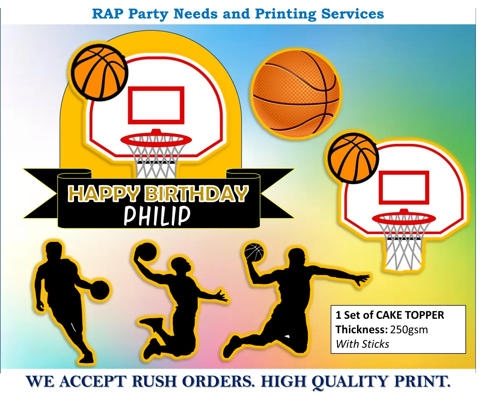 BASKETBALL Theme Cake Topper (1Set) RAP111 Lazada PH