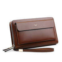 WILLIAMPOLO | Large Capacity Leather Wallet Long Zipped Business