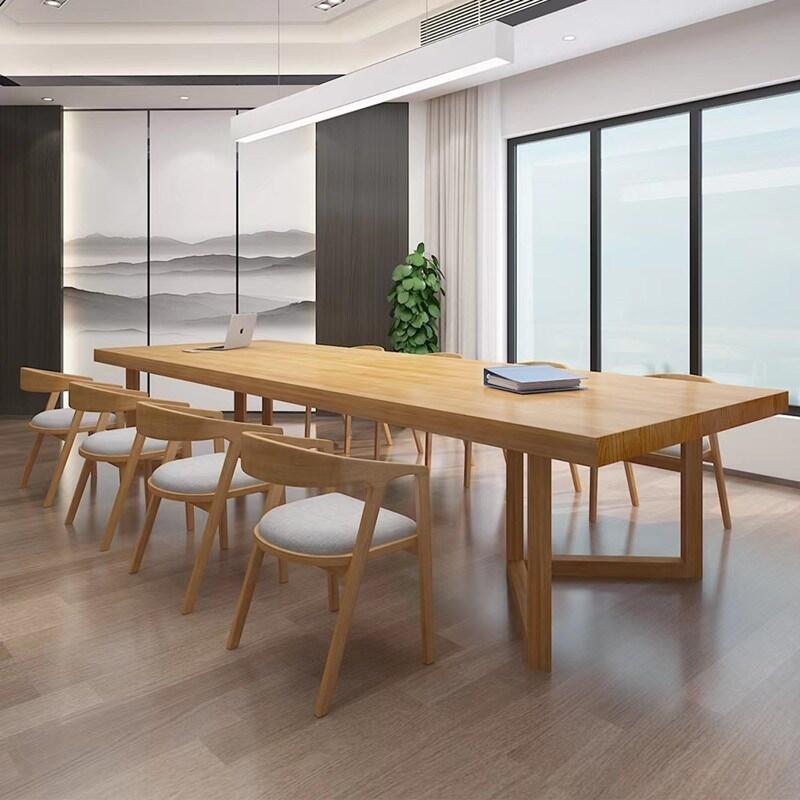 Solid Wood Large Conference Table Long Table Minimalist Modern Office
