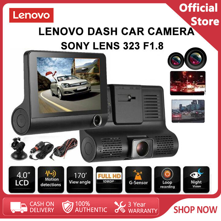 Lenovo 1296P Dash Cam with Night Vision for Car