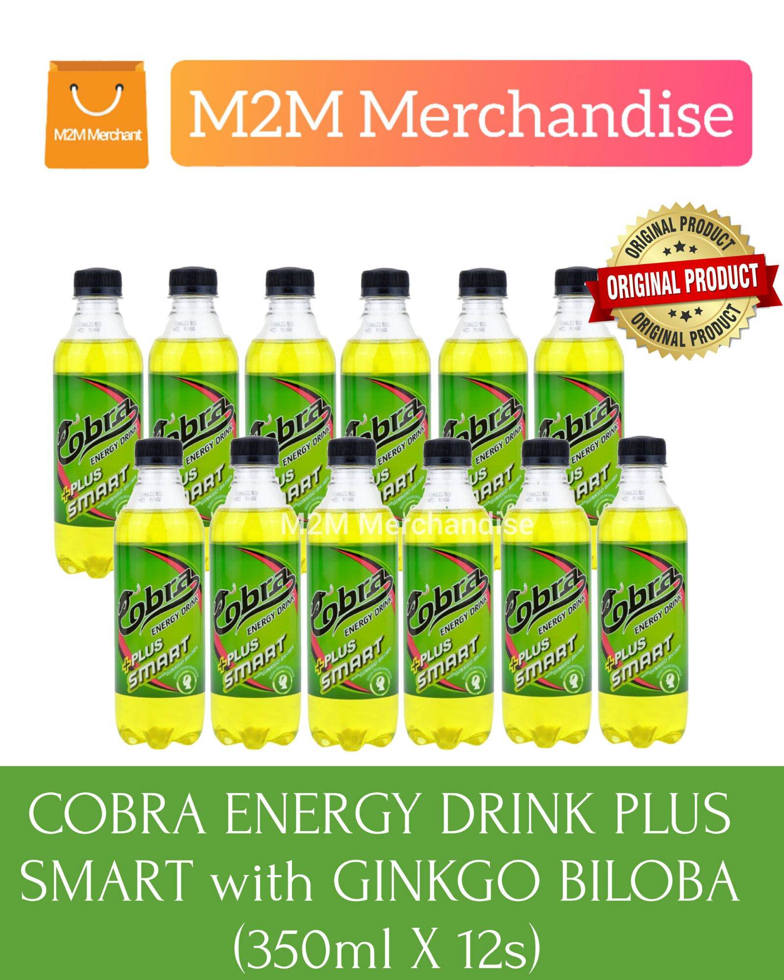 COBRA ENERGY DRINK PLUS SMART with GINKGO BILOBA (350ml X 12s) Lazada PH