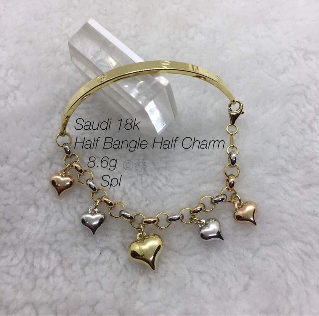 Yellow Gold Diamond Half Bangle Bracelet Gender: Women at Best Price in  Jaipur | Valentine Jewellery India Pvt. Ltd.