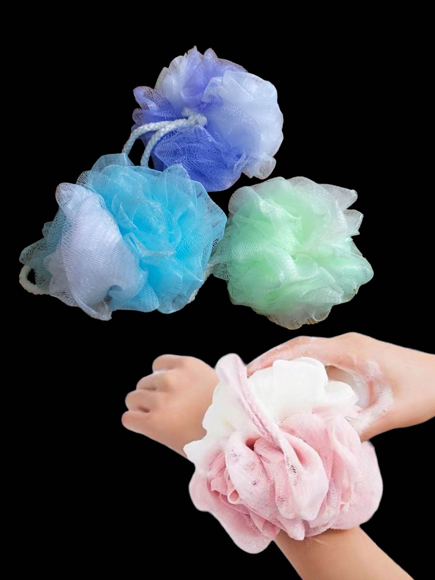 Big Size Bath Sponges Loofah Lather Mesh Pouf Shower Puff Soft Body