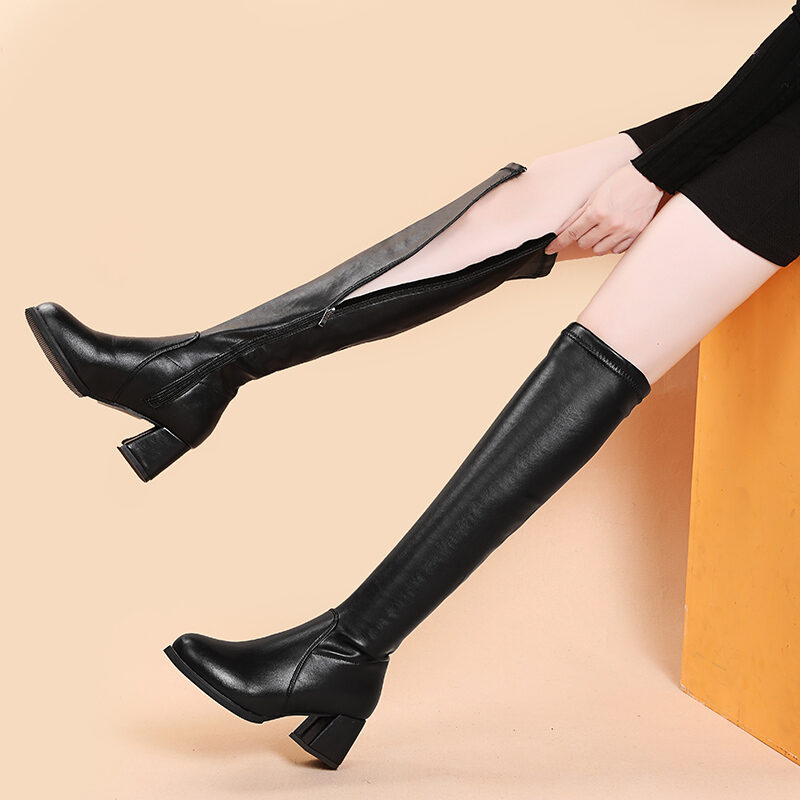 Zipper High Heels New High Leg Boot Slimming Hose Boots Autumn and ...