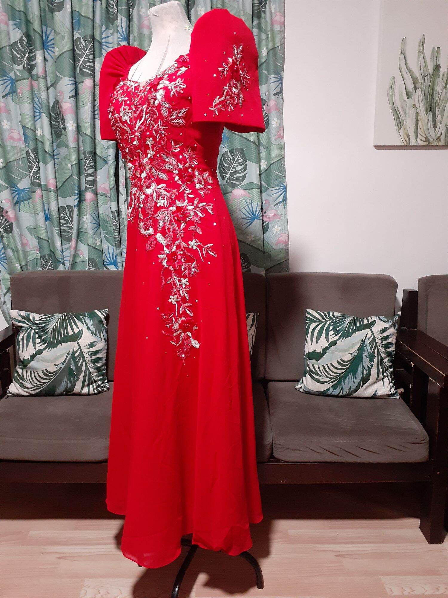 Filipiniana store gown red