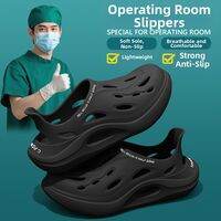 XMAW | Men Summer Outdoor Shoes Thick Bottom Anti-slip Wear-resistant Surgery Room Medical Slippers Soft EVA Footbed Lightweight Breathable and Comfortable Casual Cut-out Design for All Ages