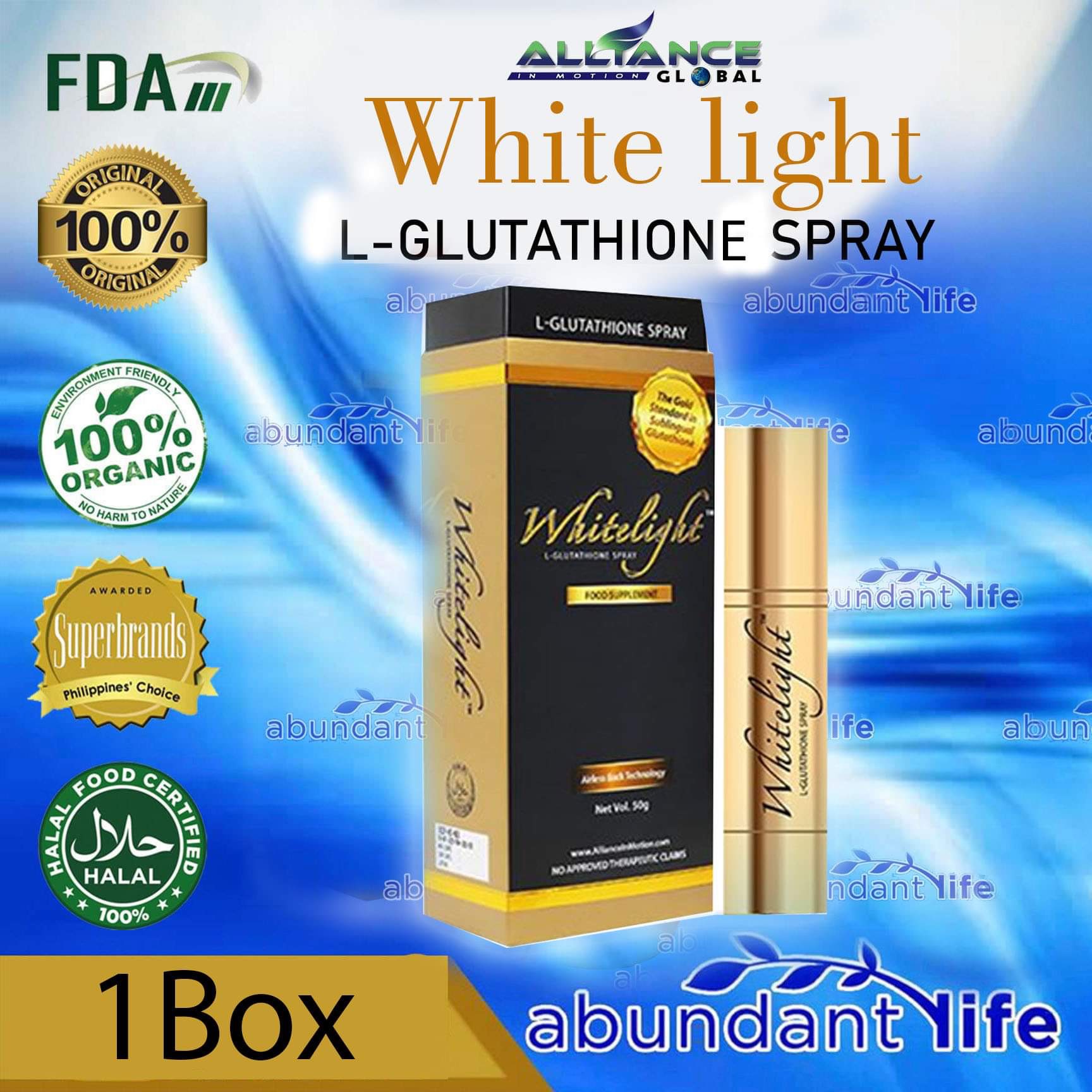 Authentic Aim Global Whitelight Glutathione Spray by Abundant Life