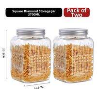 XIANGCAI | Sealable Storage Food-grade Thick Glass Jar Large Square