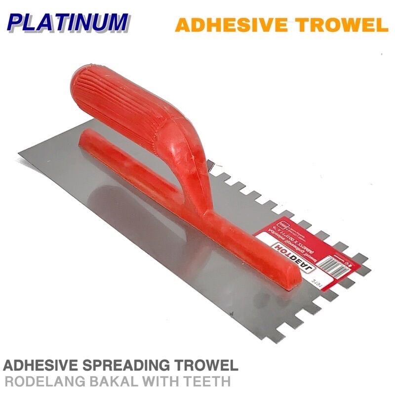 Adhesive spreading deals trowel