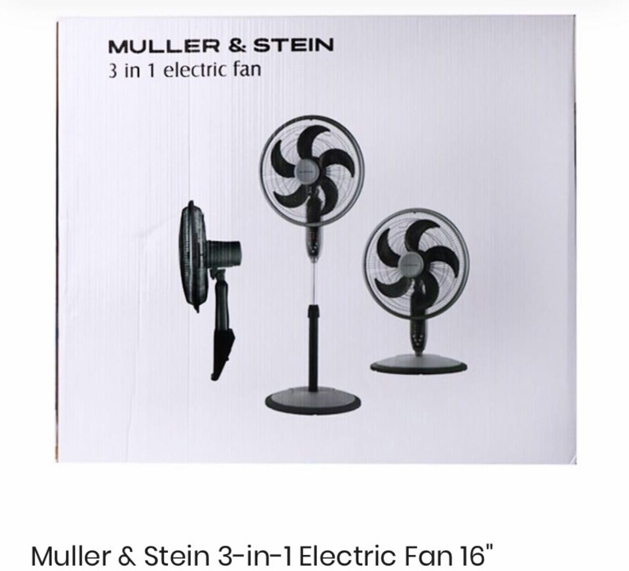Muller & Stein 3 in 1 Electric Fan Lazada PH
