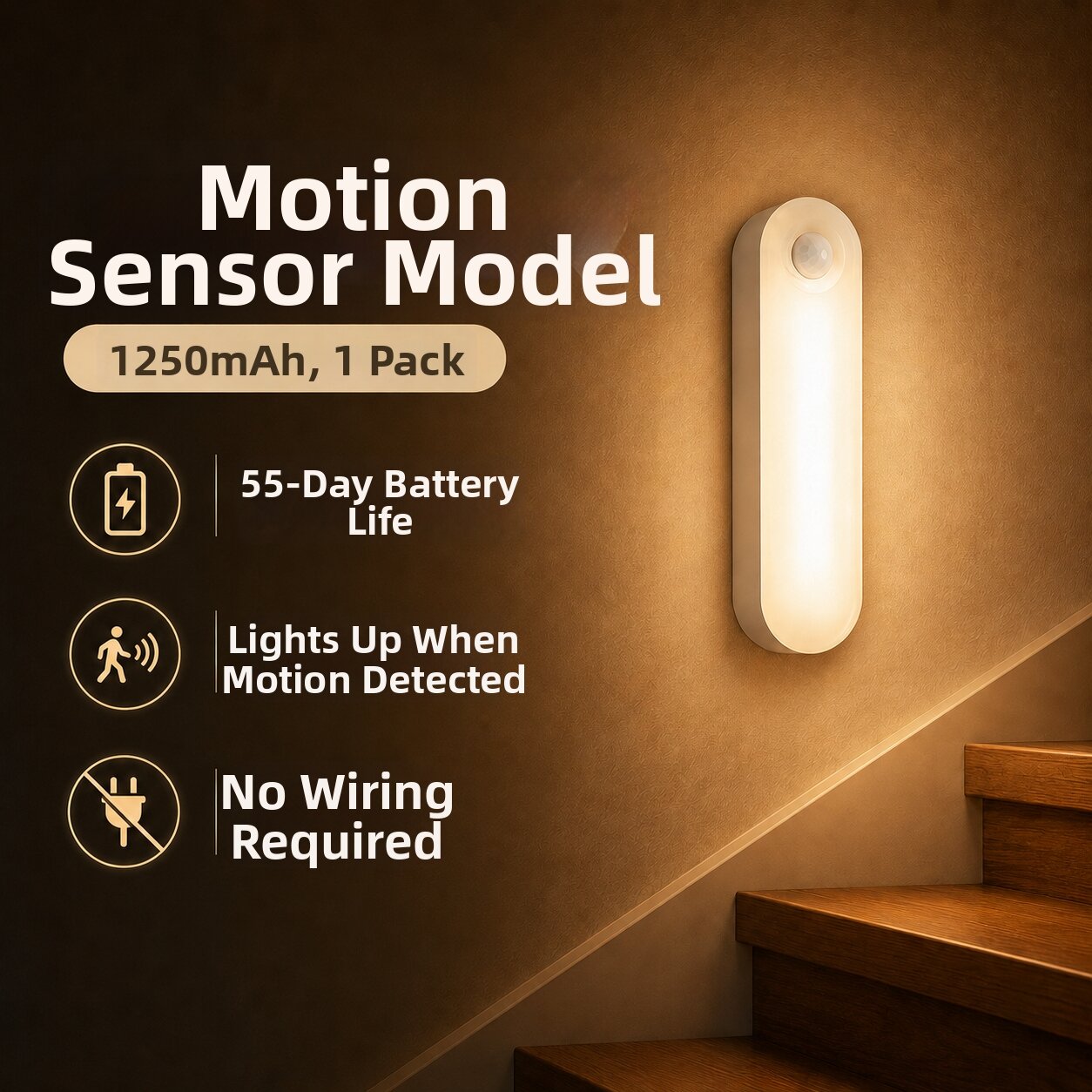 Motion Sensing Rechargeable Stair Light