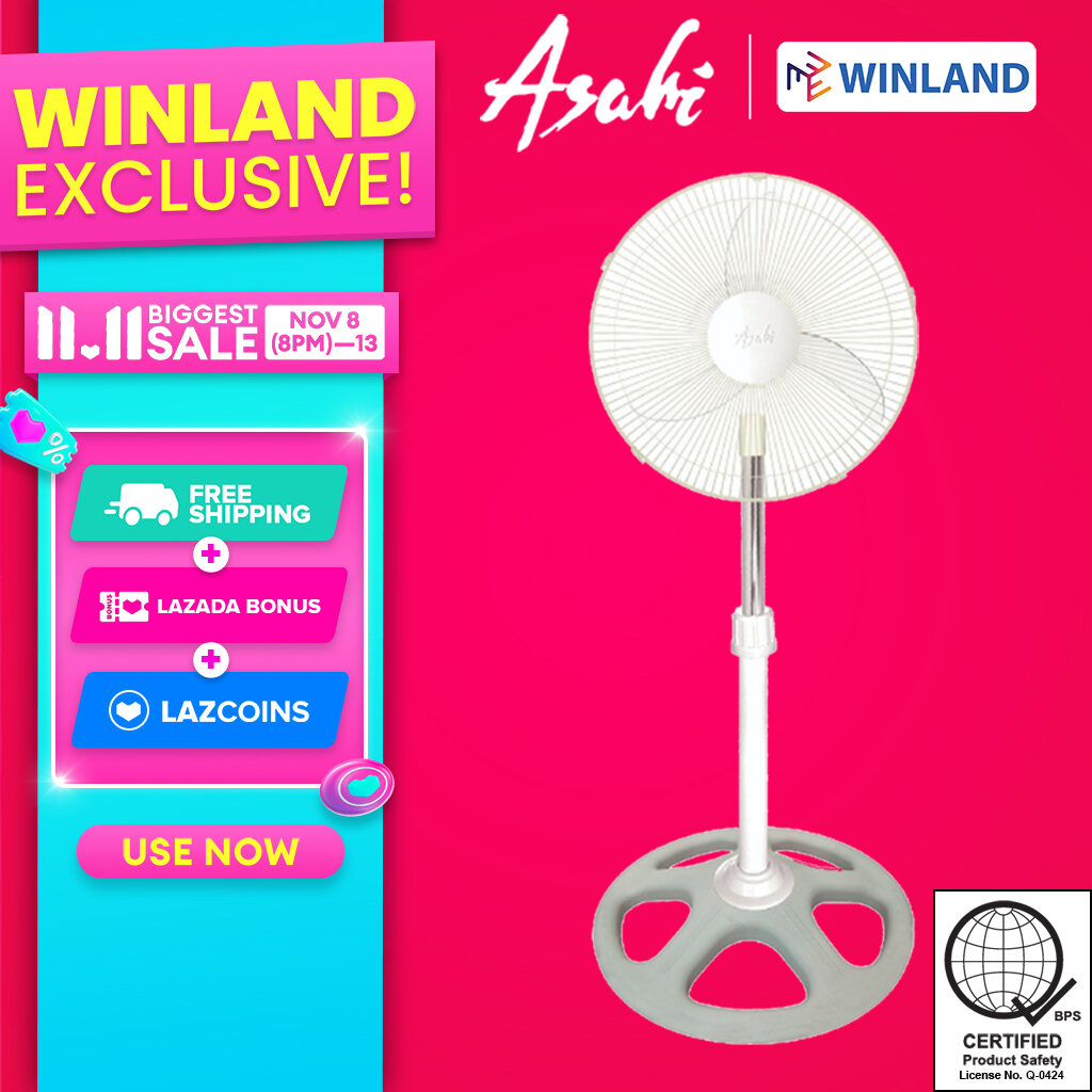 ASAHI 16" Stand Fan | White Turbo Electric Fan