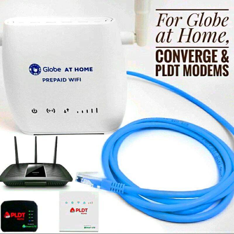 Modem to Computer Cable 2M(6.5ft) Yellow LAN Cable Connector for Globe at Home, PLDT