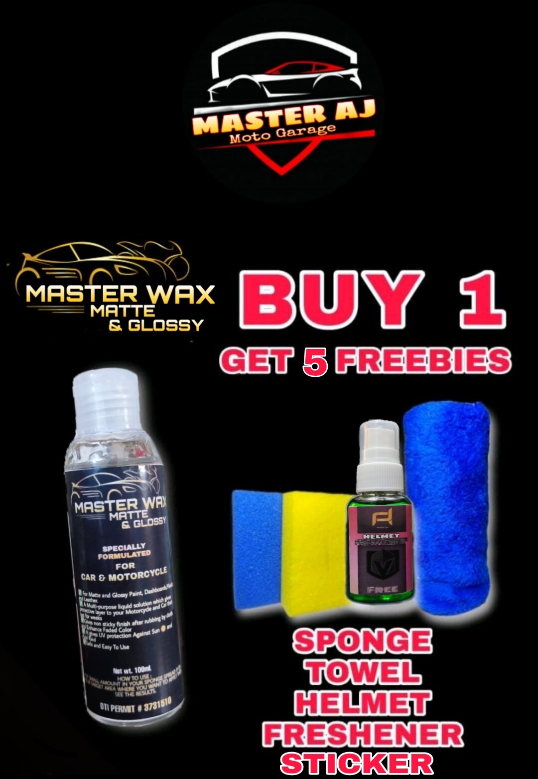 Master Wax Matte & Glossy With Helmet Freshener Lazada PH