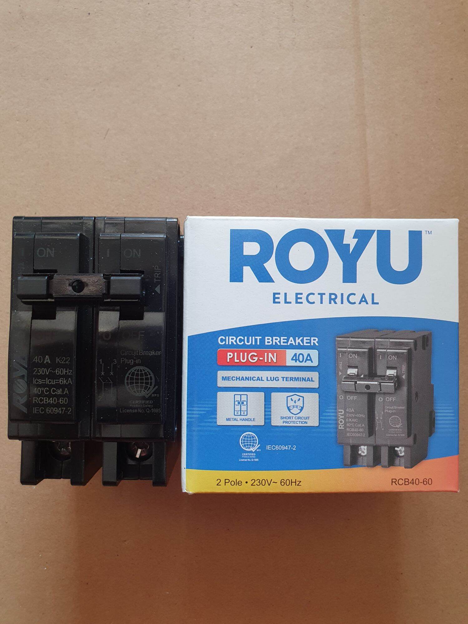 Royu circuit breaker heavy duty break 15 amp,20 amp,30 amp,40 amp,60 amp and 100 amp metal handle mechanical lug mini circuit breaker appliances breaker original royu circuit breaker. 