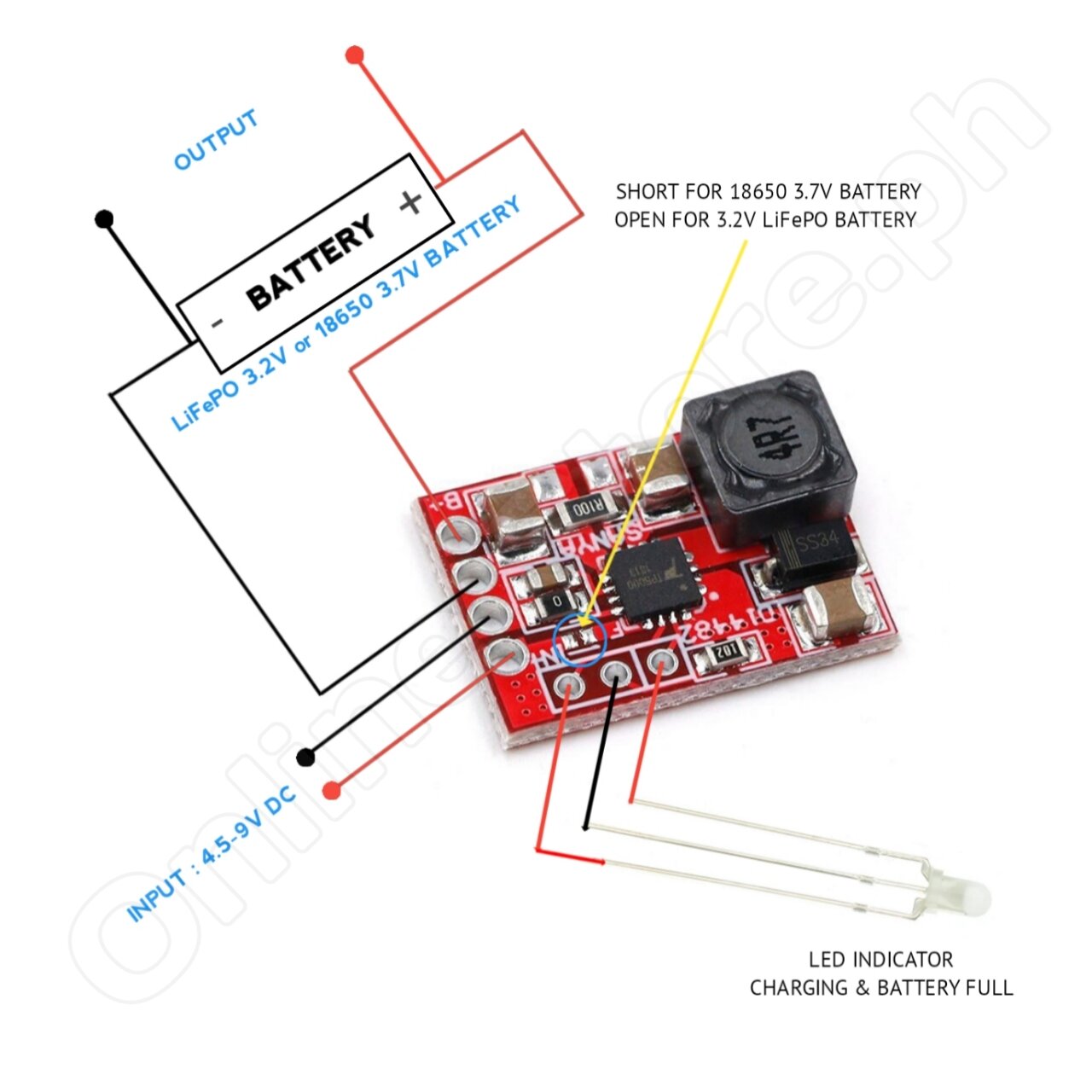 TP5000 LiFePO4 Charger Module TP5000 Micro USB Charger Module With ...