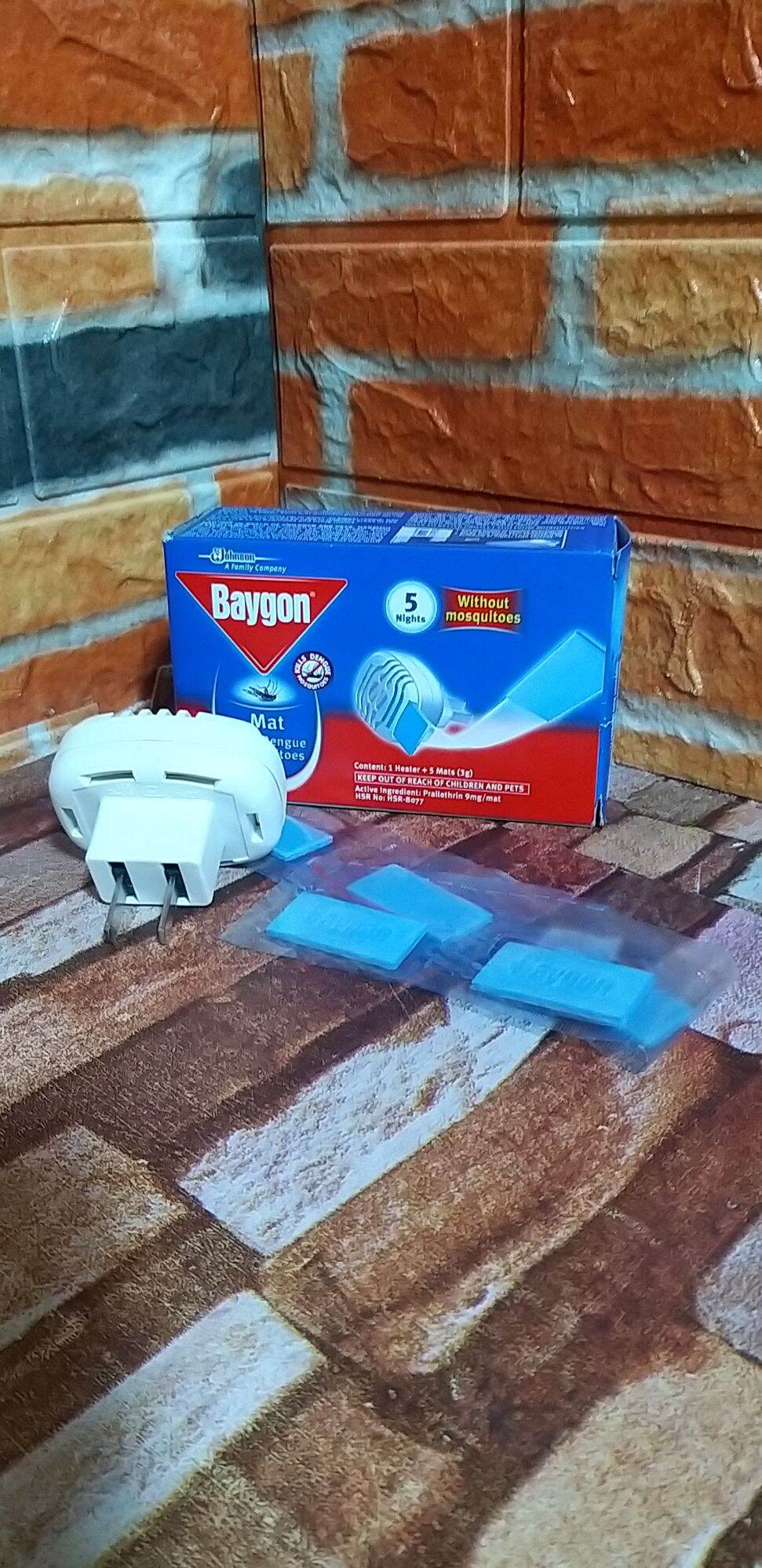 Baygon Heater + 5 Mats Anti-Dengue Mosquitos Mat. 